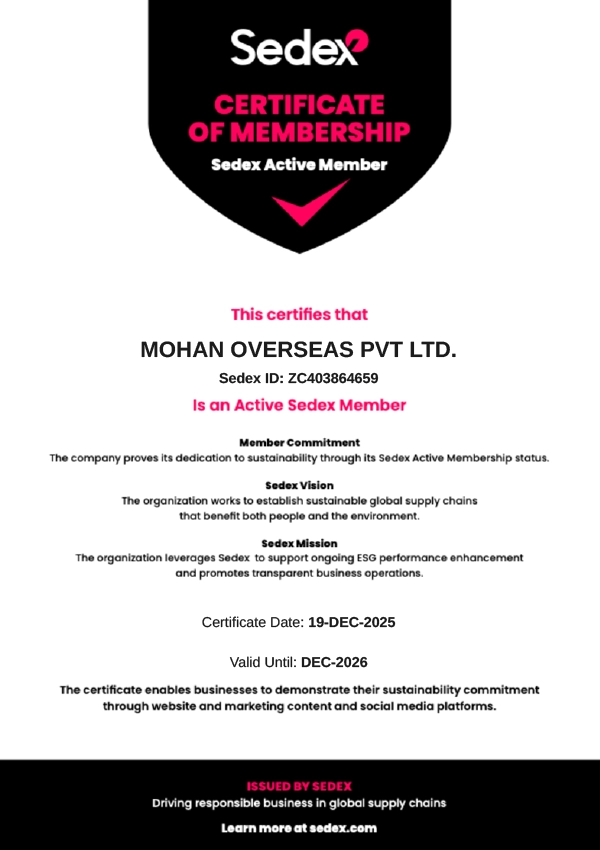 SEDEX 2026 Certificate